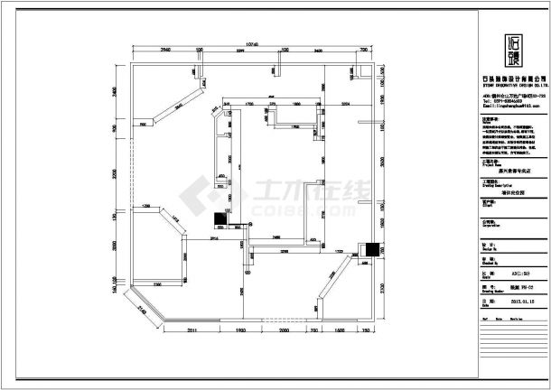 某整体衣柜专卖商铺室内装饰详细方案设计施工CAD图纸-图二