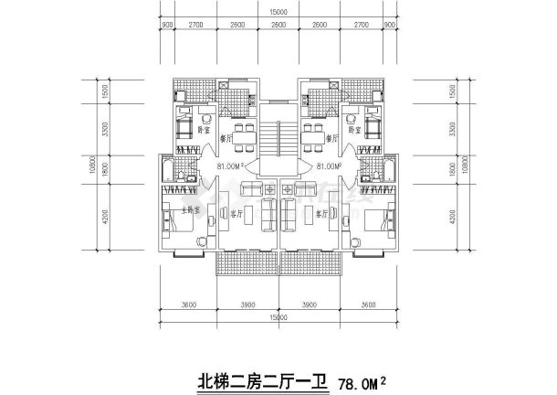 某标准单身公寓户型详细方案设计施工CAD图纸-图一