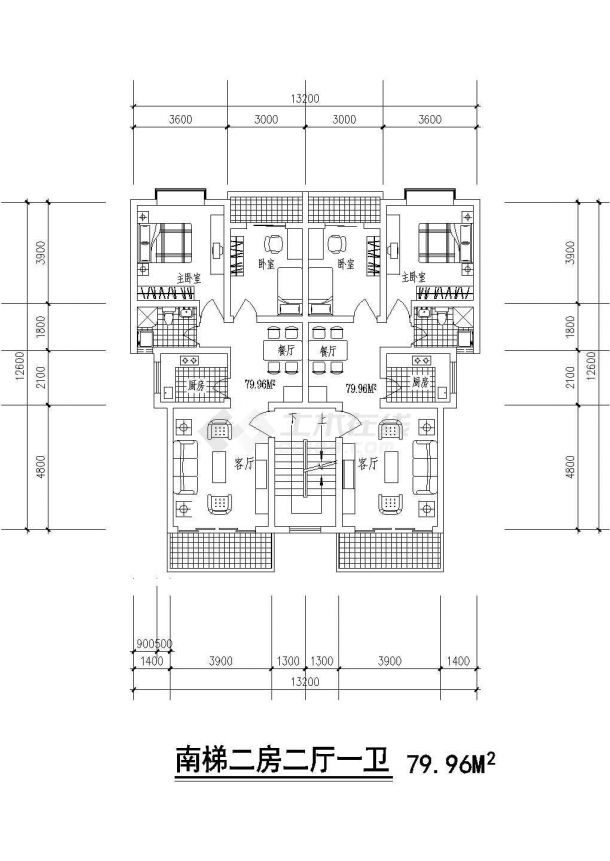 某大型商业单身公寓建筑户型详细方案设计施工CAD图纸-图一