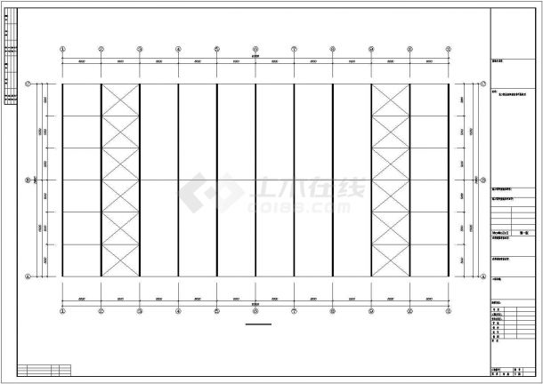 常州市双连跨门式刚架封闭式钢结构厂房结构施工图-图一