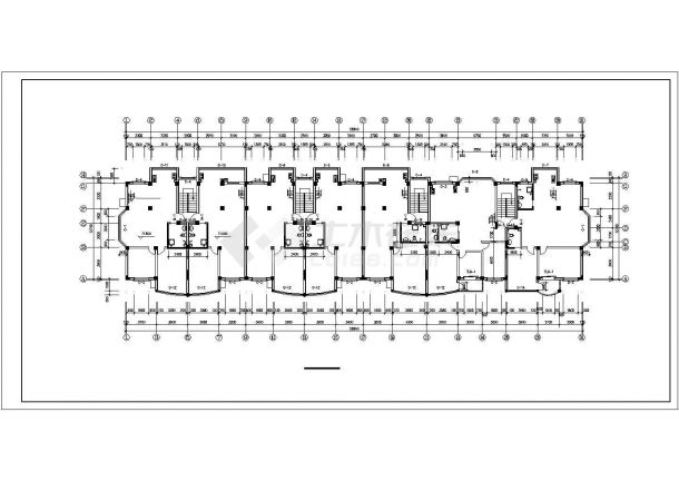 xx小区4600平米7层框架结构住宅楼建筑设计CAD图纸（含阁楼和车库层）-图一