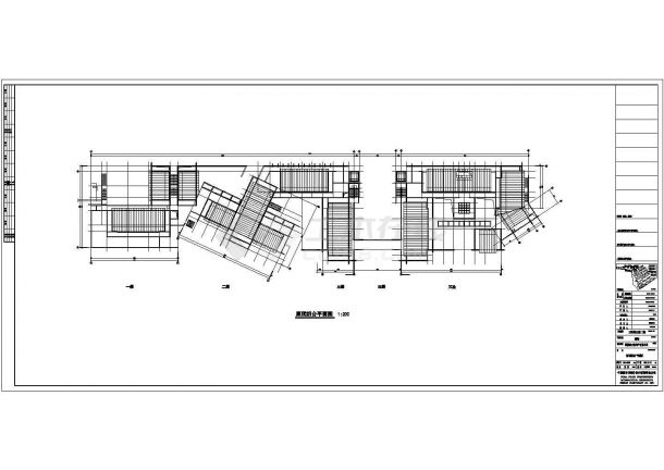 合肥某2层沿街联排式商业综合楼建筑设计CAD图纸-图一