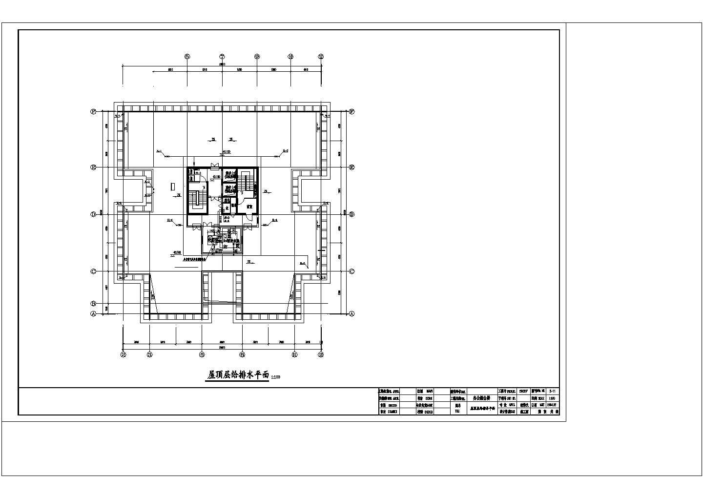 办公楼设计_某高层办公楼带地下室给排水设计cad施工图