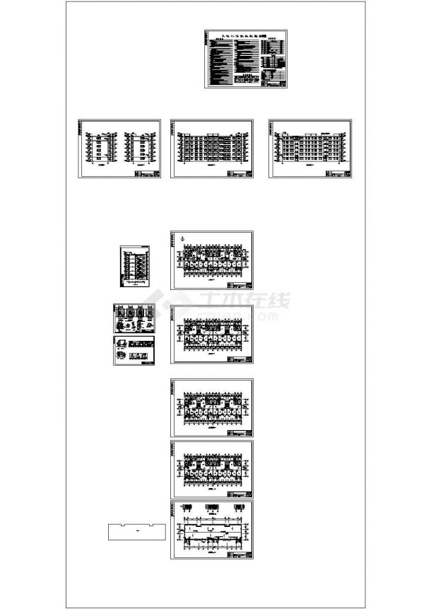 某安置小区六层住宅楼建筑施工CAD图纸设计-图二