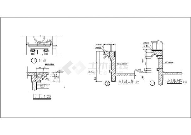 某学校四层框架结构食堂设计cad全套建施图（标注详细）-图二
