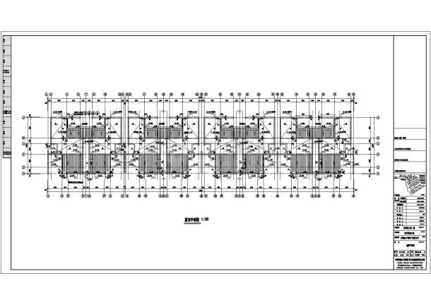 烟台某小区4670平米4+1层联排式住宅楼建筑设计CAD图纸-图一