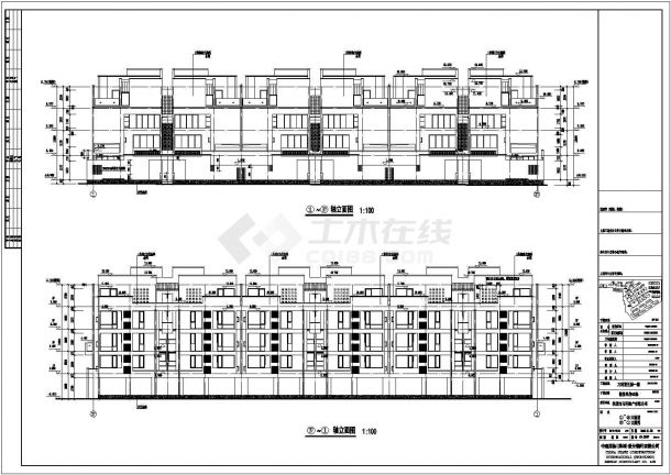 徐州市某小区3400平米4+1层住宅楼建筑设计CAD图纸-图二