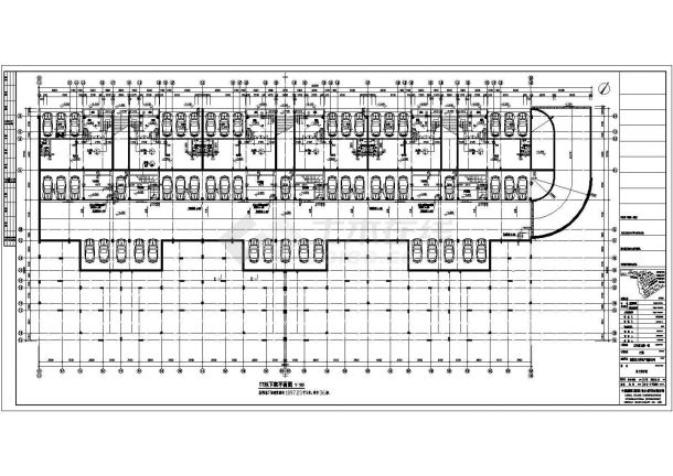 苏州某购物商场1100平米地下停车场平面设计CAD图纸-图一
