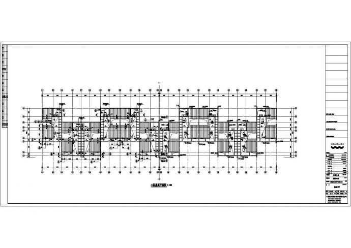青岛某小区2400平米3层联排式住宅楼建筑设计CAD图纸_图1