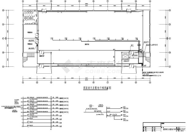 某2629㎡二层框架结构厂房电气施工图纸-图二