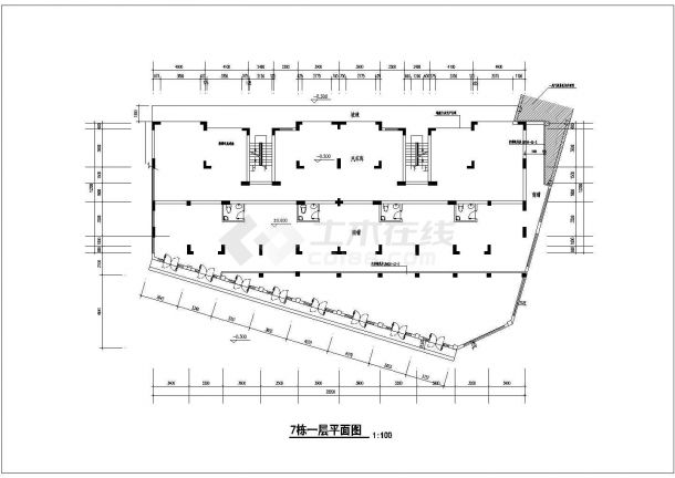京润国际花园小区某框架结构多层住宅楼设计cad建筑方案图-图一