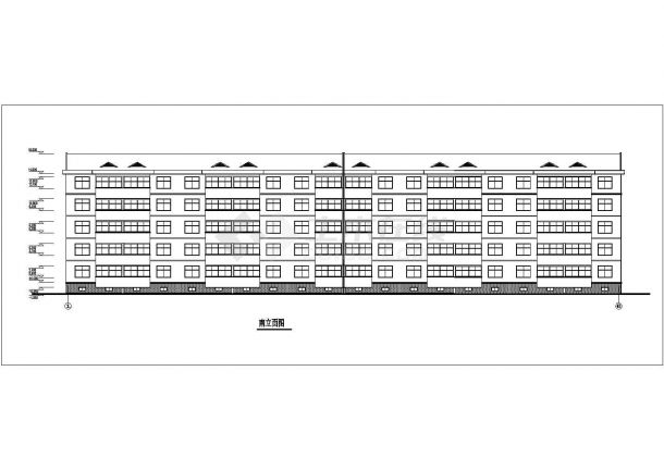 太原市xx小区4250平米5+1层框架结构住宅楼平立剖面设计CAD图纸-图二