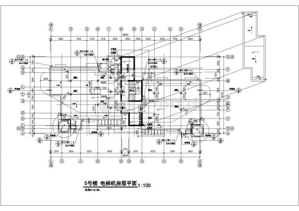 xx小区2600平米11层框架商住楼平面设计CAD图纸（1-4层商用/含机房层）-图一