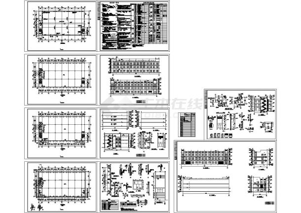 某市3层5300平米框架结构海棉加工厂建筑施工图-图一