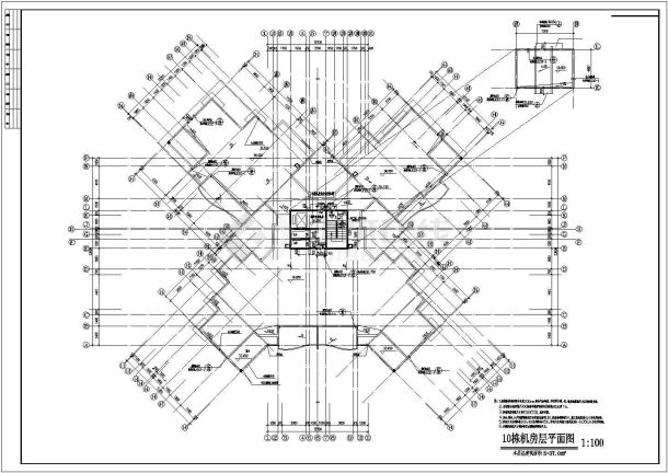 某高档花园小区小高层住宅楼设计cad详细建筑施工图（含多栋设计）-图一