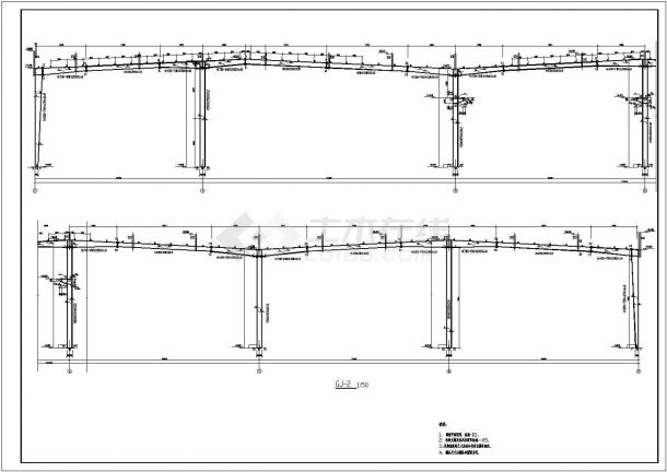 某地111.9x72m带吊车带夹层钢结构厂房结施【只有图】-图一