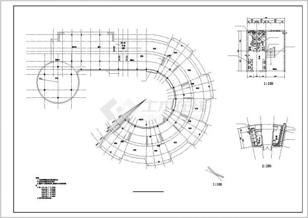 某三层砖混结构幼儿园设计cad全套建筑施工图（含设计说明）-图二