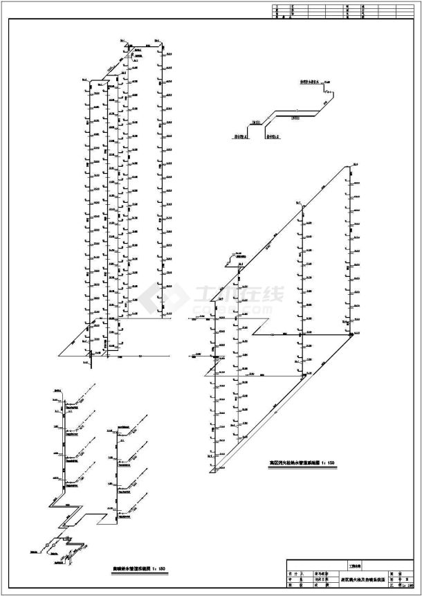 某地下1层地上23层L型单身公寓楼给排水设计cad全套施工图（含设计说明）-图二