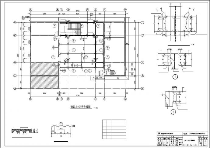 北京某艺术学院2层砖混结构办公楼全套结构设计CAD图纸_图1