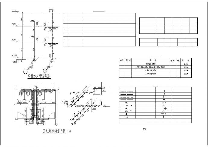 常州某培训学校2层砖混办公楼给排水系统CAD设计图纸_图1