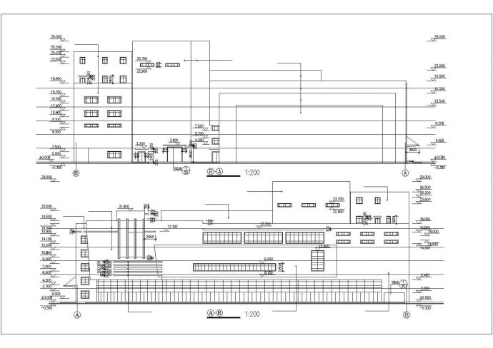北京海淀区某6500平米3+1层框架结构大剧院建筑CAD设计图纸_图1