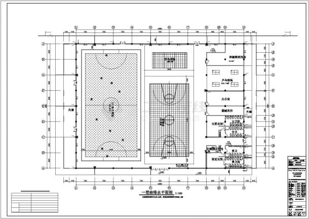 苏州某中学2层钢框架结构体育馆全套电气系统CAD设计图纸-图二