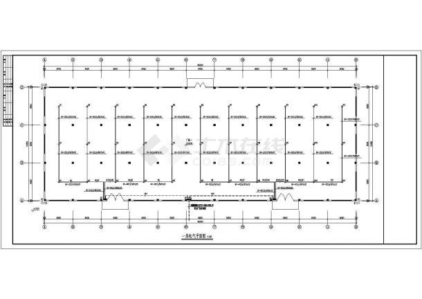 某单层混凝土结构厂房车间电气设计图纸-图二