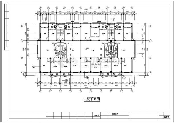 城中村改造多层住宅楼CAD施工图纸-图一