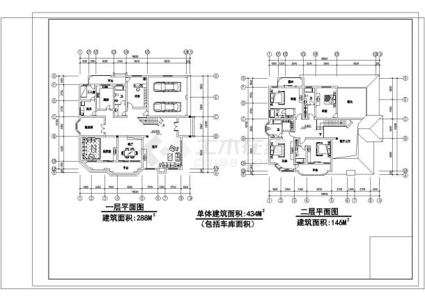 某地别墅区建筑CAD图-图二