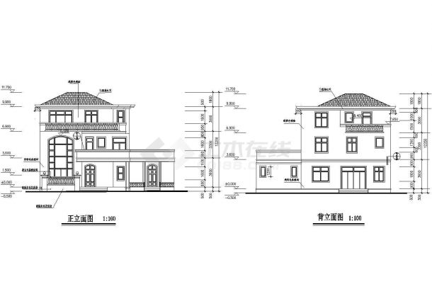 大型豪华别墅平面结构设计CAD参考图-图二