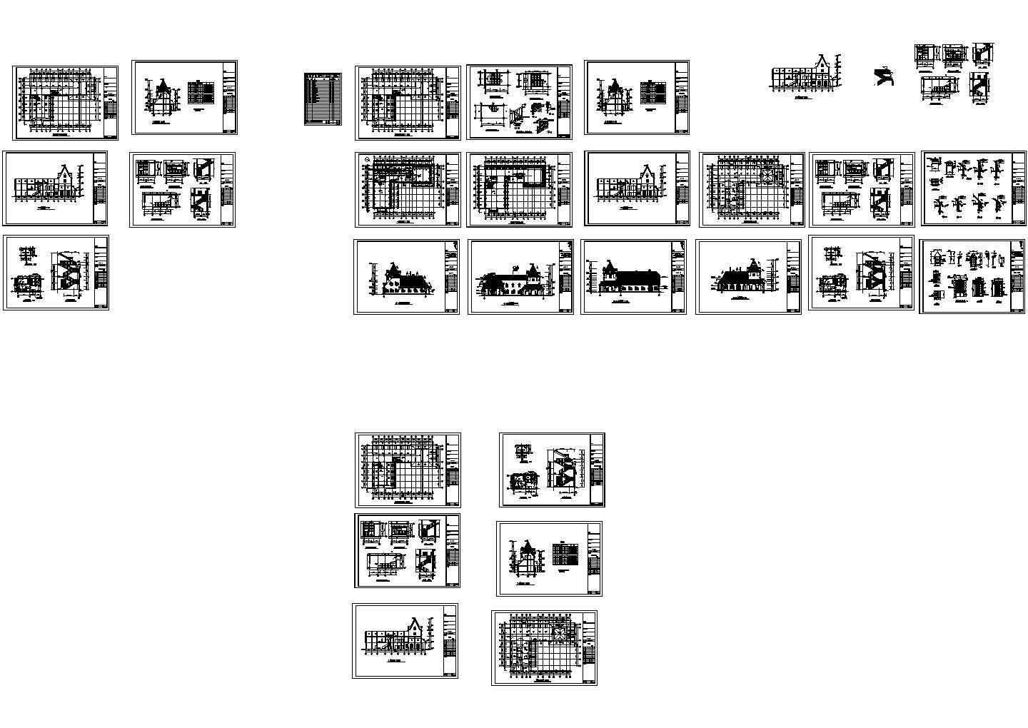 两层7字形滑铁卢饭店建筑施工图