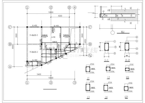 某底框结构住宅楼cad设计施工图-图二