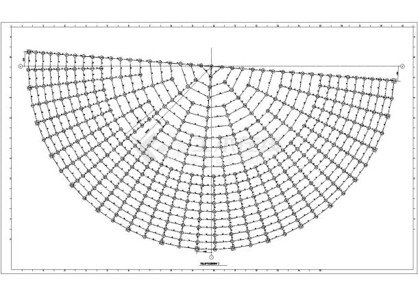 大跨度球壳网架方案设计全套CAD图-图一