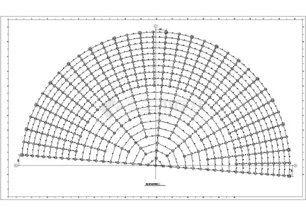大跨度球壳网架方案设计全套CAD图-图二