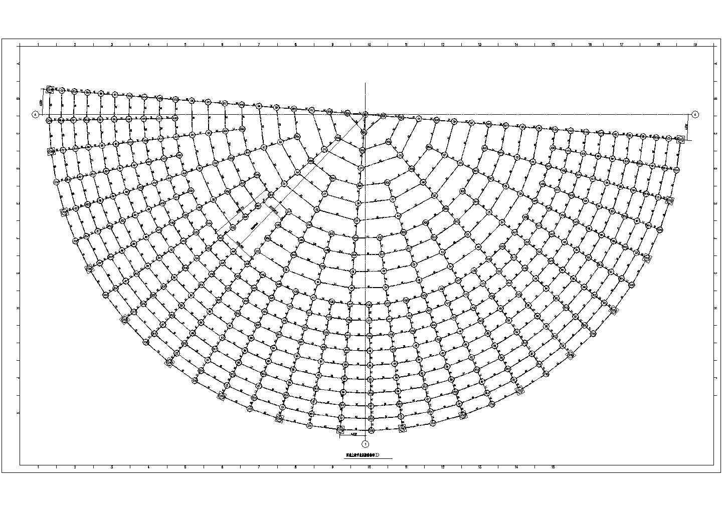 大跨度球壳网架方案设计全套CAD图