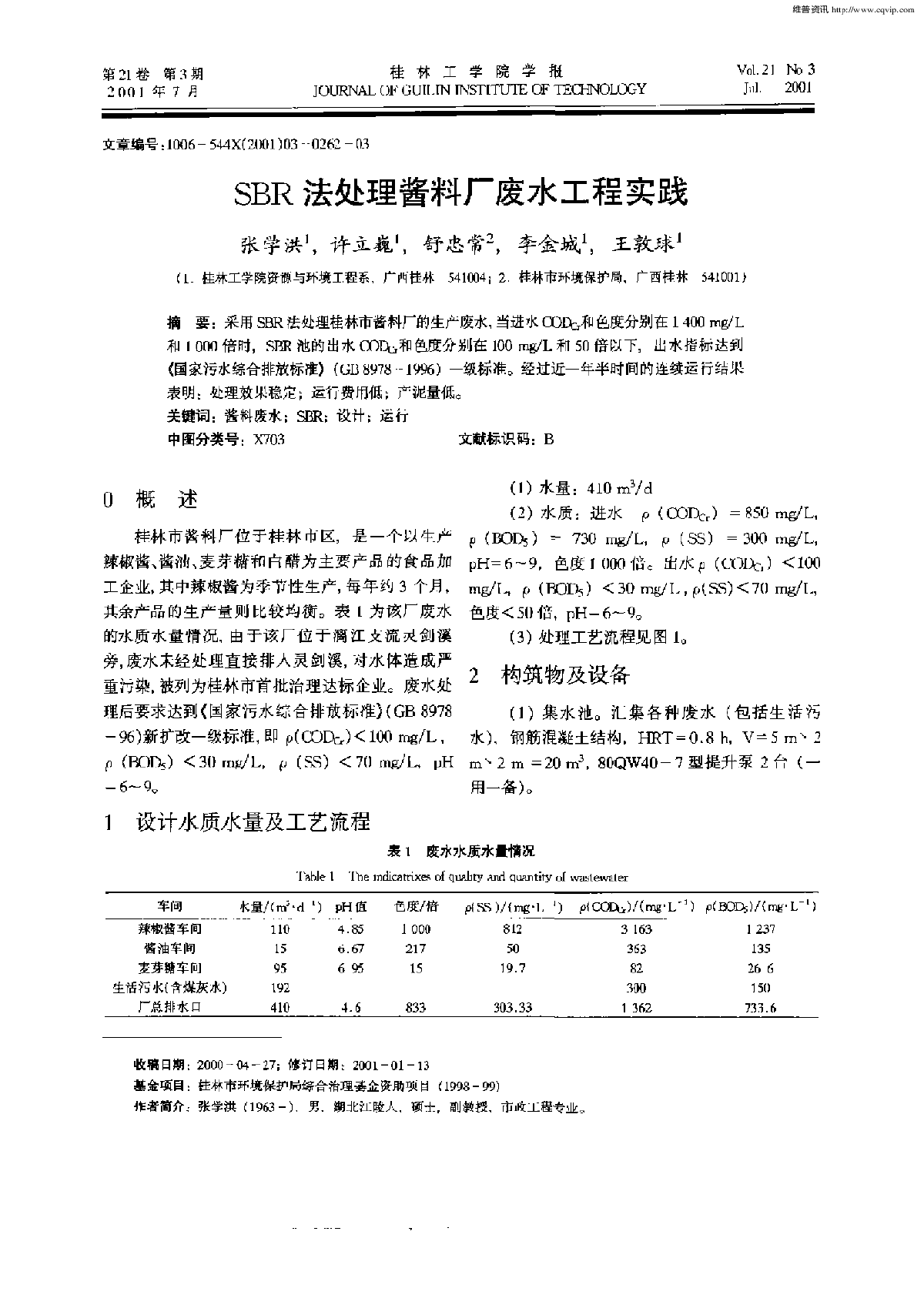 SBR法处理酱料厂废水工程实践-图一