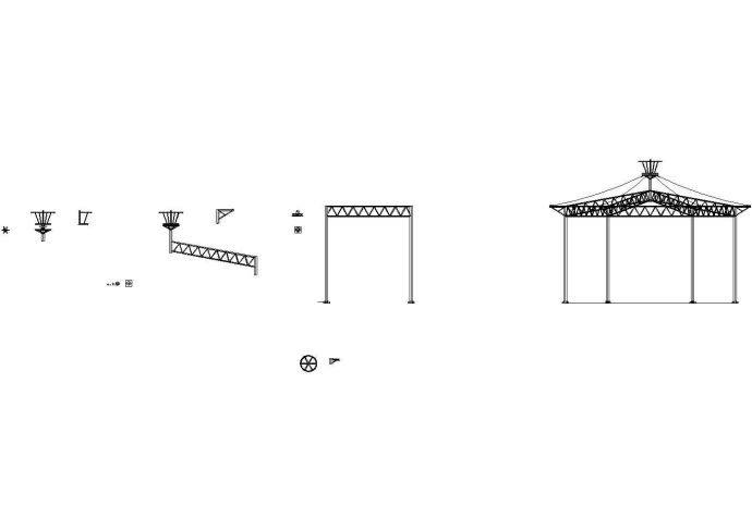 [长沙]公园六角形膜结构设计施工图_图1