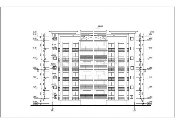 芜湖市xx小区2650平米6+1层砖混结构住宅楼平立剖面设计CAD图纸-图一