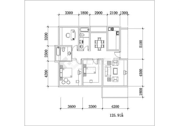 125-165平米经典热门的三四房户型设计CAD图纸（100张）-图一