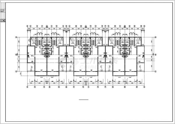 xx小区6600平米七层框架结构住宅楼建筑设计CAD图纸（含阁楼层）-图二