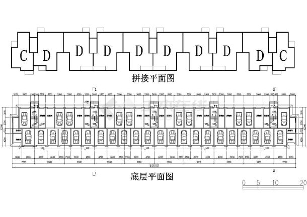 包头市xx小区4600平米7层框架住宅楼平立剖面设计CAD图纸（含架空层）-图一