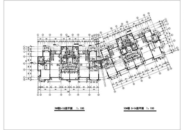 上海xx小区1.4万平米左右16层框架结构住宅楼平面设计CAD图纸-图一