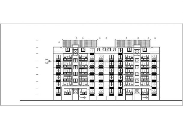 崇州xx小区八层框架结构住宅楼平立剖面设计CAD图纸（含阁楼和架空层）-图一