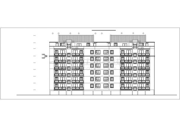 崇州xx小区八层框架结构住宅楼平立剖面设计CAD图纸（含阁楼和架空层）-图二