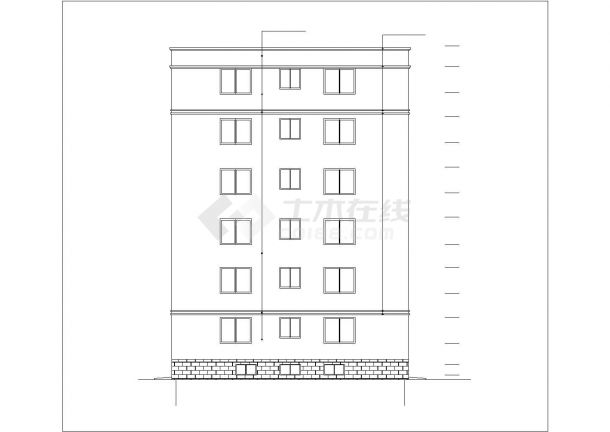 xx小区4700平米6层砖混结构住宅楼建筑设计CAD图纸（含半地下室层）-图一