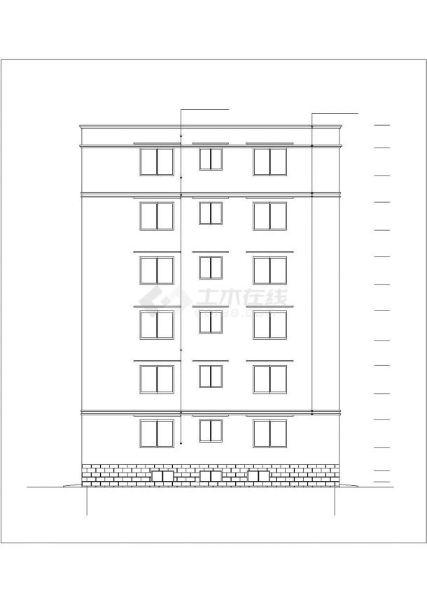 xx小区4700平米6层砖混结构住宅楼建筑设计CAD图纸（含半地下室层）-图二