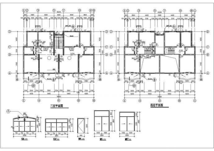 泰州市xx小区占地216平米4+1层砖混结构住宅楼全套建筑设计CAD图纸_图1
