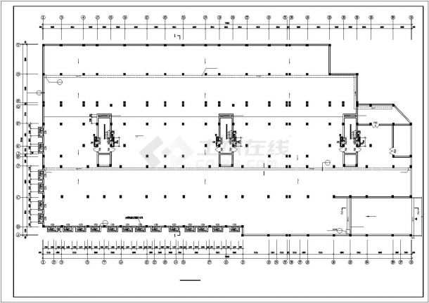 临街1万平米12层框架结构商住楼建筑设计CAD图纸（1-3层商用/含机房层）-图二