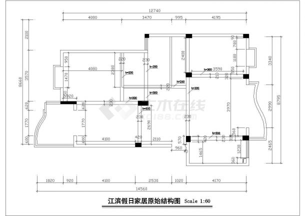 宜昌市滨江花园小区130平米户型全套装修施工设计CAD图纸-图一