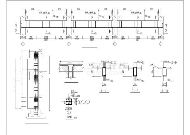 金华市某现代化居住区10米高的入口大门全套施工设计CAD图纸-图一